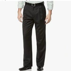 NWT Zignone Mens Black Wool Cashmere Made In Italy Pleated Dress Pants Luxury